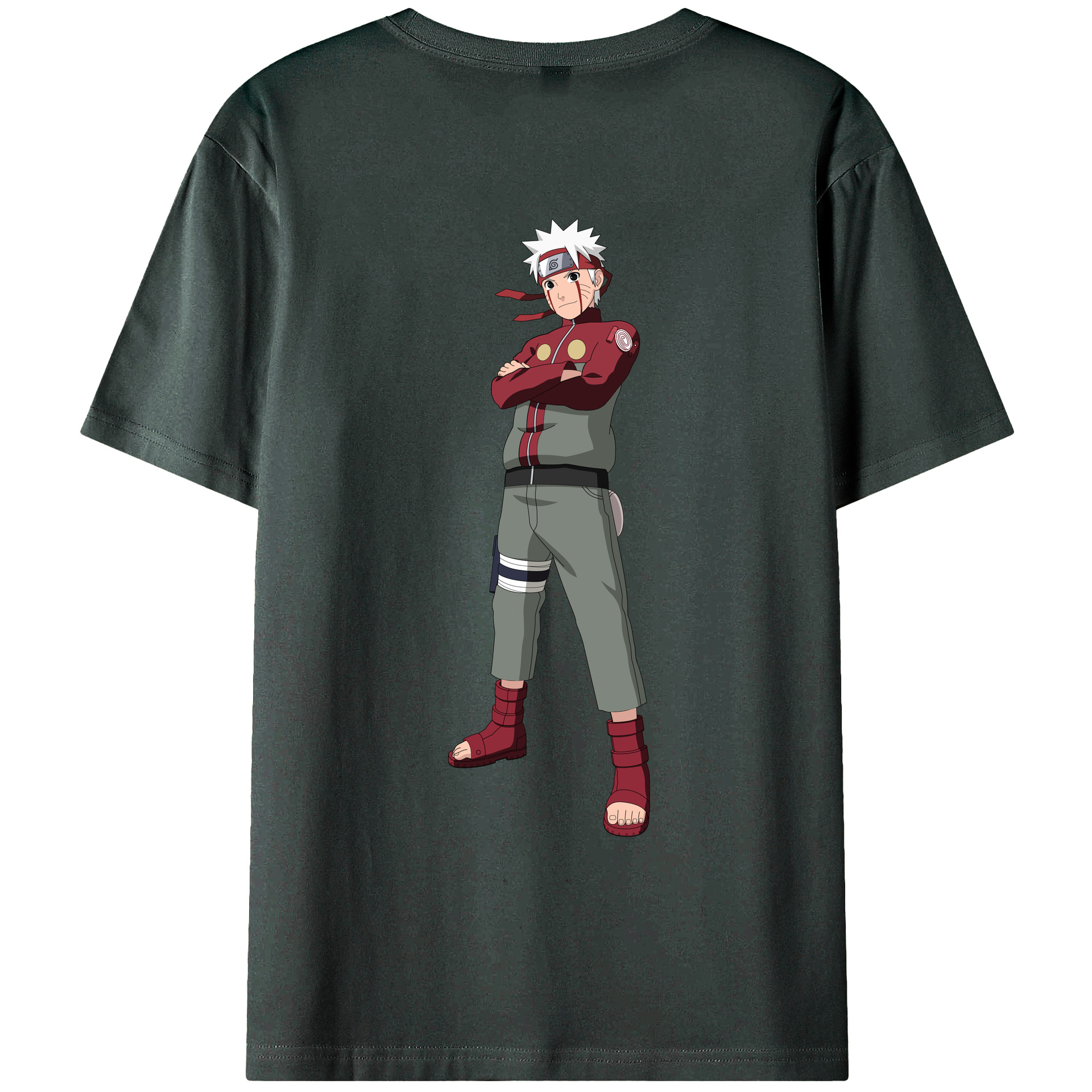 （画像用） NARUTO -ナルト- うずまき ナルト Uzumaki Naruto 綿100％ メンズ半袖Tシャツ（バックプリント） 通気性